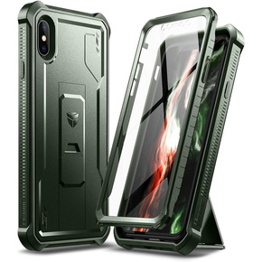 Obrnené puzdro pre iPhone X / XS, Dexnor Full Body, zelený