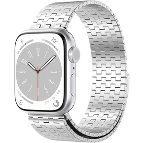 Oceľový náramok pre Apple Watch 1/2/3/4/5/6/7/8/SE/ULTRA 42/44/45/49 MM - strieborný