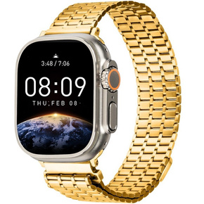 Oceľový náramok pre Apple Watch 1/2/3/4/5/6/7/8/SE/ULTRA 42/44/45/49 MM - zlatý