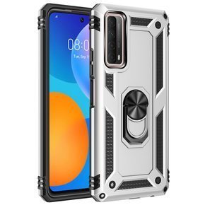 Pancierované obal na mobil pre Huawei P Smart 2021, Nox Case Ring, strieborné