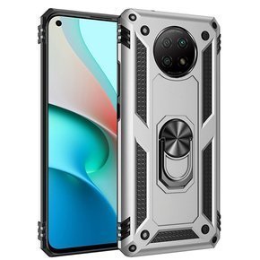 Pancierované obal na mobil pre Xiaomi Redmi Note 9T 5G, Nox Case Ring, strieborné