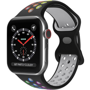 Pasek Hollow do Apple Watch 1/2/3/4/5/6/7/8/SE/ULTRA 42/44/45/49MM, Czarny/Wielokolorowy