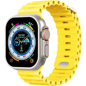 Pasek Silikonowy Ocean do Apple Watch 1/2/3/4/5/6/7/8/SE/ULTRA 42/44/45/49MM, Czarny