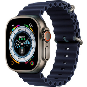 Pasek Silikonowy Ocean do Apple Watch 1/2/3/4/5/6/7/8/SE/ULTRA 42/44/45/49mm, Granatowy