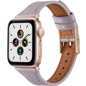 Pasek Skórzany do Apple Watch 1/2/3/4/5/6/7/8/SE/Ultra 42/44/45/49mm, Fioletowy