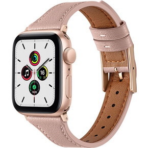 Pasek Skórzany do Apple Watch 1/2/3/4/5/6/7/8/SE/Ultra 42/44/45/49mm, Różowy