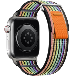 Pasek nylonowy do Apple Watch 1/2/3/4/5/6/7/8/SE/ULTRA 42/44/45/49mm, Szary / Pomarańczowy