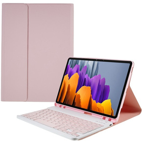 Puzdro + klávesnica Samsung Galaxy Tab S7 T870/T875 / S8, Pen Slot, ružové rose gold