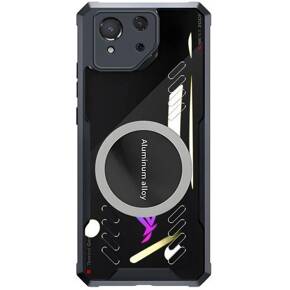 Puzdro pre ASUS ROG Phone 8 Pro, s magnetickým štítkom, transparentné / čierne