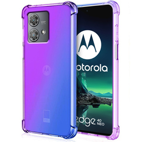 Puzdro pre Motorola Edge 40 Neo, Gradient Dropproof, Fialová / modrá