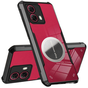Puzdro pre Motorola Edge 50 Fusion 5G, s magnetickým štítkom, transparentné / čierne