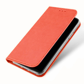 Puzdro pre Motorola Moto G34 5G, Smart Magnet, červené + 9H sklo