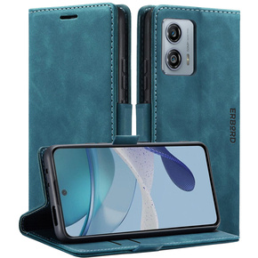 Puzdro pre Motorola Moto G53, ERBORD Vintage, peňaženka s chlopňou, modré