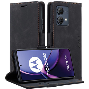 Puzdro pre Motorola Moto G84 5G, ERBORD Vintage, peňaženka s chlopňou, čierne