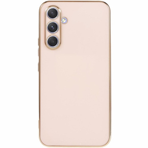 Puzdro pre Samsung Galaxy A15, Glamour CamShield, ružová + 9H sklo