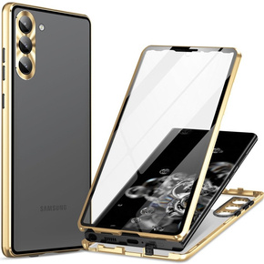 Puzdro pre Samsung Galaxy S23, Magnetic Dual Glass, zlaté