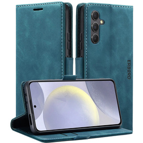 Puzdro pre Samsung Galaxy S24, ERBORD Vintage, peňaženka s chlopňou, modré