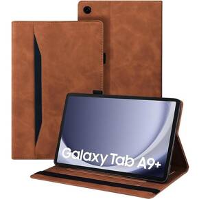 Puzdro pre Samsung Galaxy Tab A9+, Classic, s priestorom pre stylus, hnedé
