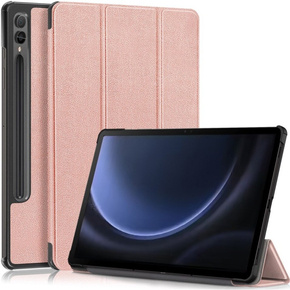 Puzdro pre Samsung Galaxy Tab S9 FE+ Plus, Smartcase s priestorom pre stylus, ružové rose gold