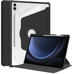 Puzdro pre Samsung Galaxy Tab S9 FE+ Plus, s priestorom pre stylus, otočné o 360°, čierne