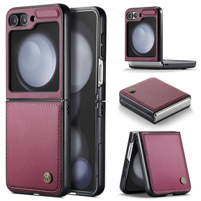 Puzdro pre Samsung Galaxy Z Flip6 5G, CASEME Litchi Leather, červené