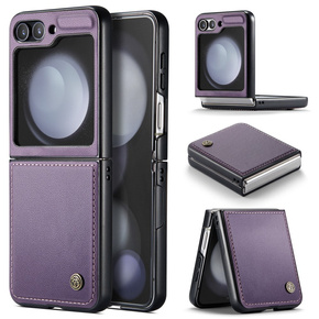 Puzdro pre Samsung Galaxy Z Flip6 5G, CASEME Litchi Leather, fialové