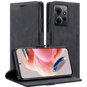 Puzdro pre Xiaomi Redmi Note 12 5G / Poco X5 5G, ERBORD Vintage, peňaženka s chlopňou, čierne