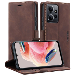 Puzdro pre Xiaomi Redmi Note 12 5G / Poco X5 5G, ERBORD Vintage, peňaženka s chlopňou, káva