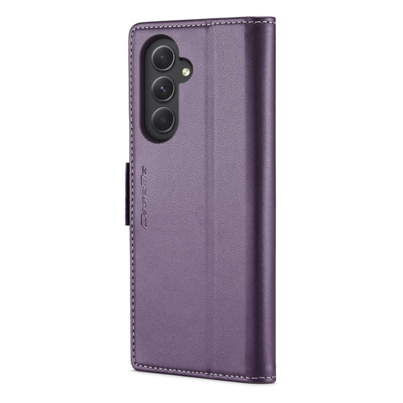 CASEME flipové puzdro pre Samsung Galaxy A54 5G, Litchi Wallet, fialové