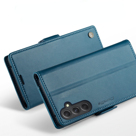 CASEME flipové puzdro pre Samsung Galaxy A54 5G, Litchi Wallet, modré