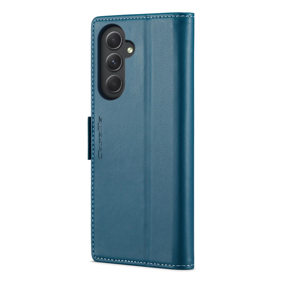 CASEME flipové puzdro pre Samsung Galaxy A54 5G, Litchi Wallet, modré