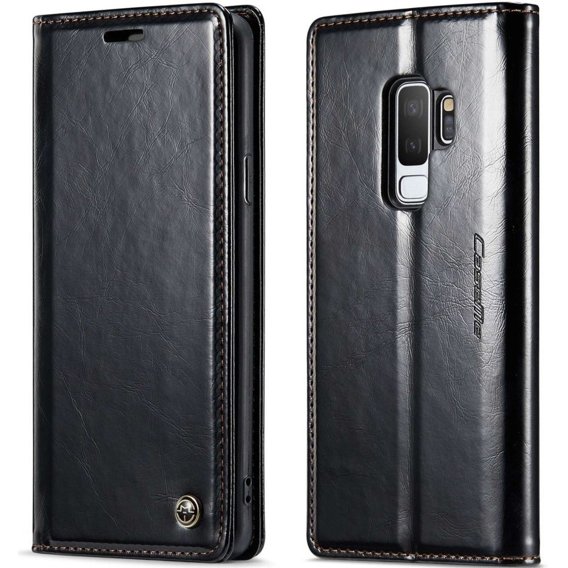 CASEME flipové puzdro pre Samsung Galaxy S9+ Plus, Waxy Textured, čierne