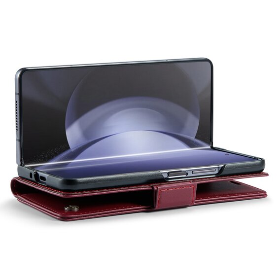 CASEME flipové puzdro pre Samsung Galaxy Z Fold6 5G, Litchi Wallet, červené