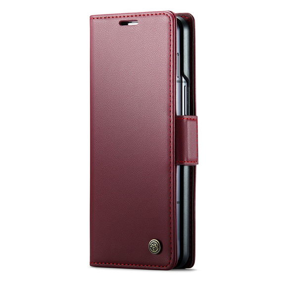 CASEME flipové puzdro pre Samsung Galaxy Z Fold6 5G, Litchi Wallet, červené