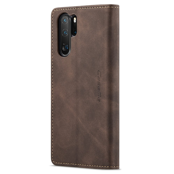 CASEME puzdro pre Huawei P30 Pro, Leather Wallet Case, tmavohnedá