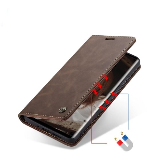 CASEME puzdro pre Huawei P30 Pro, Leather Wallet Case, tmavohnedá