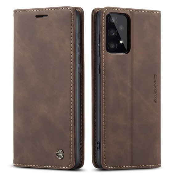 CASEME puzdro pre Samsung Galaxy A33 5G, Leather Wallet Case, káva