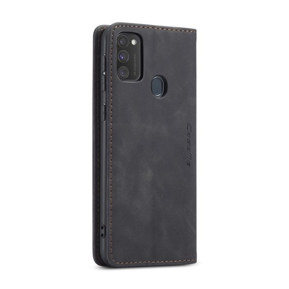 CASEME puzdro pre Samsung Galaxy M21, Leather Wallet Case, čierne