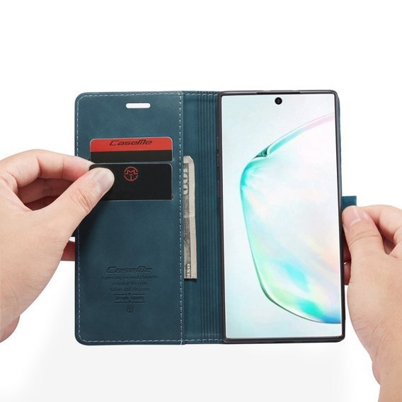 CASEME puzdro pre Samsung Galaxy Note 10 Plus/5G, Leather Wallet Case, zelený