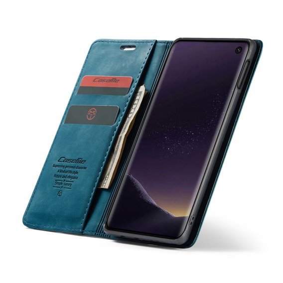 CASEME puzdro pre Samsung Galaxy S10E, Leather Wallet Case, modré