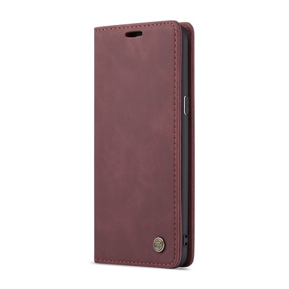 CASEME puzdro pre Samsung Galaxy S9 Plus, Leather Wallet Case, bordové