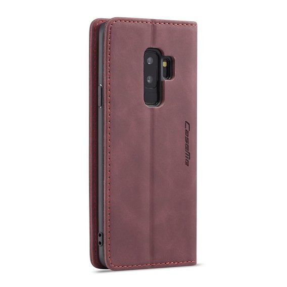 CASEME puzdro pre Samsung Galaxy S9 Plus, Leather Wallet Case, bordové