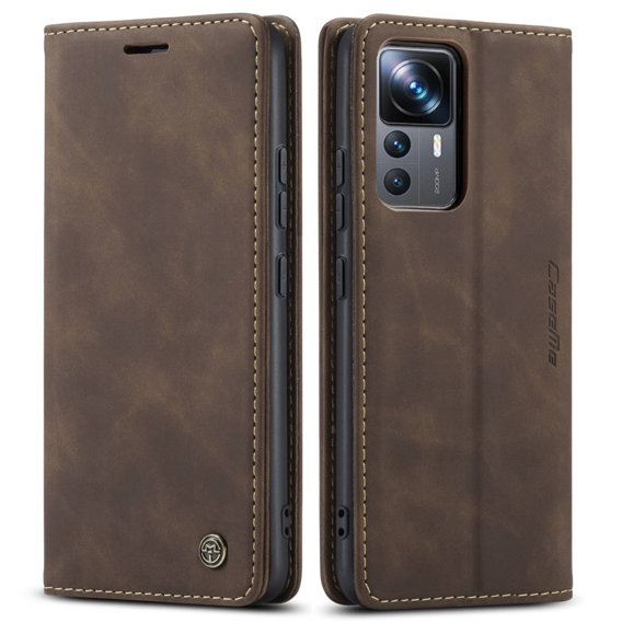 CASEME puzdro pre Xiaomi 12T / 12T Pro, Leather Wallet Case, hnedé