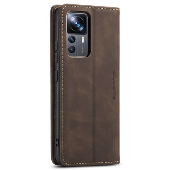 CASEME puzdro pre Xiaomi 12T / 12T Pro, Leather Wallet Case, hnedé