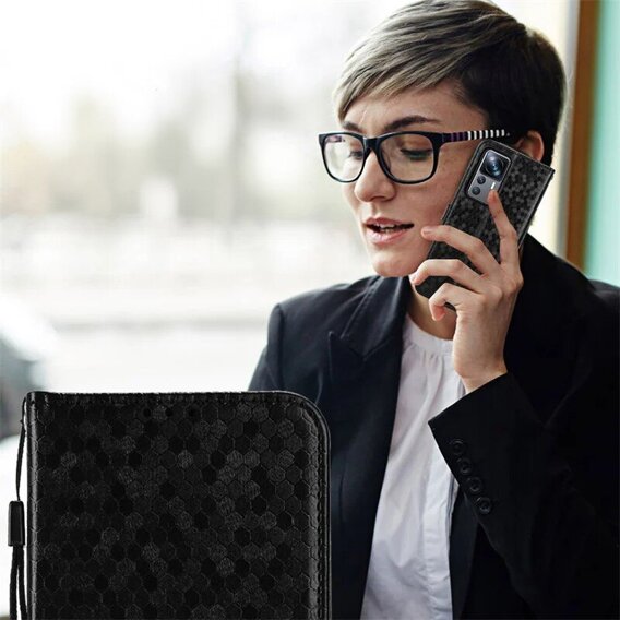 Flipové puzdro pre Samsung Galaxy M15 5G, Wallet Rhombus, čierne