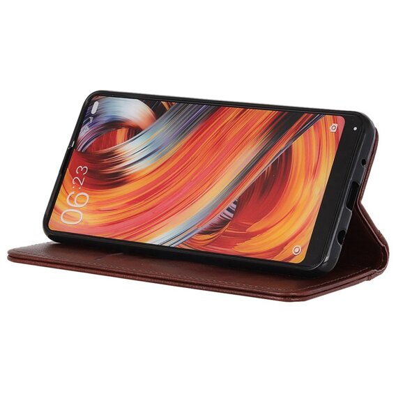 Flipové puzdro pre Xiaomi Poco F6 Pro, Split Leather, hnedé