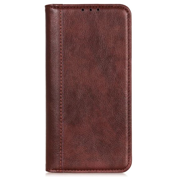 Flipové puzdro pre Xiaomi Poco F6 Pro, Split Leather, hnedé