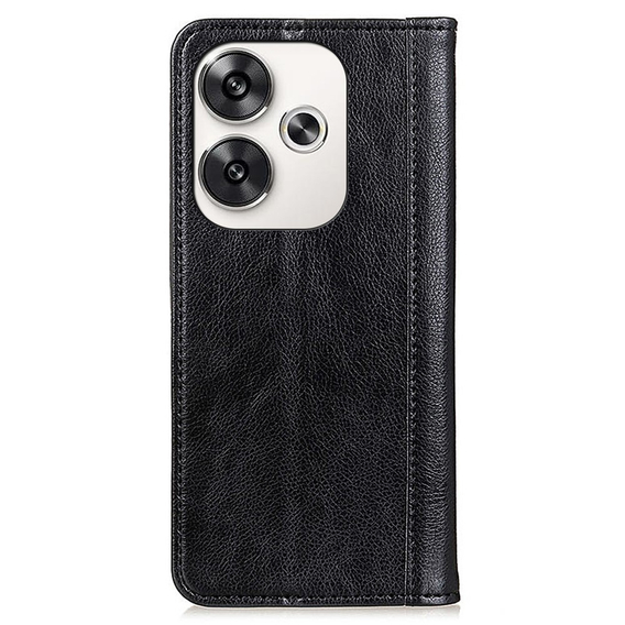 Flipové puzdro pre Xiaomi Poco F6, Split Leather, čierne