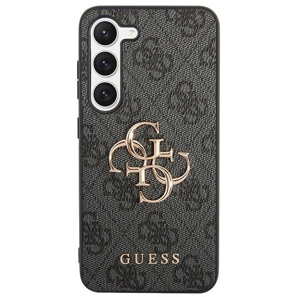 GUESS Obal na mobil pre Samsung Galaxy S24, 4G Big Metal Logo, sivé