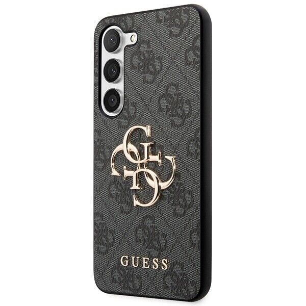 GUESS Obal na mobil pre Samsung Galaxy S24, 4G Big Metal Logo, sivé